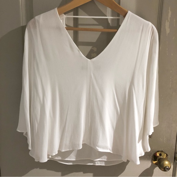 Zara V Neck Butterfly Sleeved Blouse - Picture 5 of 7